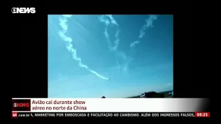aviao cair e piloto morre na China em espetáculo aéreo chocante