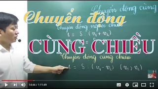 [Toán nâng cao lớp 5 ] Bài toán chuyển động cùng chiều - Thầy Khải- SĐT: 0943734664