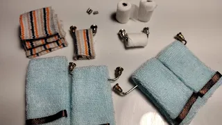 MINI Towel Rods and Toilet Paper Holder Paper from Clips PART 2- ROOMING HOUSE DOLLHOUSE