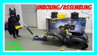 BATMAN BATMOBILE Power Wheels Car 6 Volt Powered Ride On Car For Kids  Unboxing And Assembling