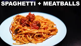 Spaghetti and meatballs