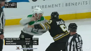 Joel Hanley vs Brad Marchand Feb 19, 2024