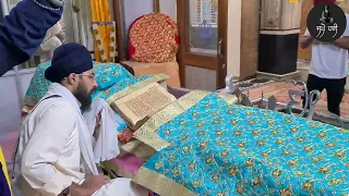 Photo of Guru Gobind Singh Ji in Puratan Sarup of Sri Sarbloh Granth Sahib Ji at Sri Hazur Sahib Ji