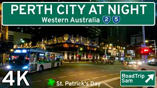 Perth City Night Tour - Western Australia - 🇦🇺 4K / Raw Audio / POV