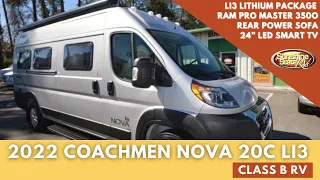 New 2022 Coachmen Nova 20C Class B RV Van with onboard Li3 Lithium Package | Ram Pro Master 3500