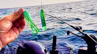 SALMON / TROUT FISHING IN A SMALL BOAT!! - Big Water Trolling on Lake Michigan