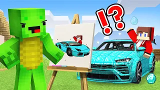 JJ Use DRAWING MOD to PRANK Mikey with CAR in Minecraft - Maizen