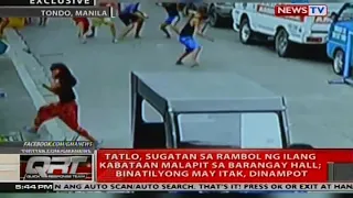 Tatlo, sugatan sa rambol ng ilang kabataan malapit sa barangay hall; binatilyong may itak, dinampot