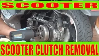 How to remove a Gy6 150 cc scooter motorcycle  Clutch