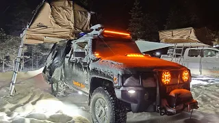 Winter Overlanding Sweden. Hummer H3 and Vw Amarok.