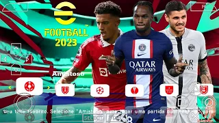 eFOOTBALL PES 2023 PPSSPP ANDROID UPDATE TRANSFERS 2023 AND REAL FACE NEW PS4/PS5 CAMERA MENU