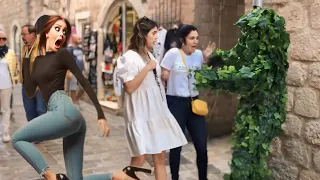 Funniest Jumps happens In Madrid with the Bushman Prank