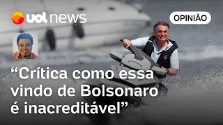 Bolsonaro, que andou de jet ski durante catástrofes, critica Lula por chuvas, analisa Sakamoto