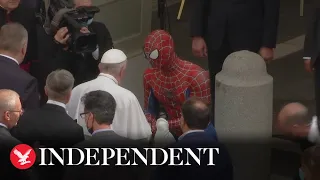 Pope Francis meets 'Spider-Man'