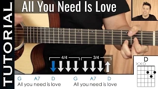 Como tocar All You Need Is Love de The Beatles en guitarra acordes