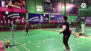 Cambodia training badminton| Single [1] in Cambodia 2021 training Tep ChanMara