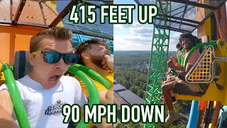 Riding the Worlds TALLEST Drop Tower! Six Flags Great Adventure Zumanjaro Drop of Doom On-Ride POV!