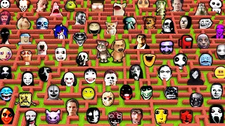 SURVIVAL in MEGA MAZE with 100 OBUNGA NEXTBOTS in MINECRAFT animation - gameplay - coffin meme