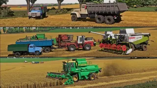 FS22 / Map SVK Gorbani/ #132 Wheat harvesting DON-1500A/B, GAZ-53, K-744R2, KRAZ-256, Lexion 480/560