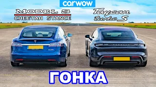 Tesla Model S Cheetah Stance против Porsche Taycan Turbo S: ГОНКА!