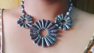 Paper Beads Necklace|| Paper beads jewelry making|| Paper Beads crafts