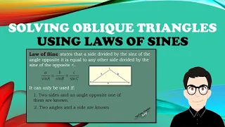 Grade 9 Quarter 4 - Solving Oblique Triangles using the Laws of Sines