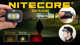 NITECORE NU33 lightweight Headlamp - White, Red & High CRI beams - Type-C charging