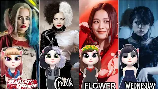 My Talking Angela 2 - Cosplay 🥰 Wednesday Addams ♡ Cruella Emma Stone ♡ Jisoo Flower ♡ Harley Quinn