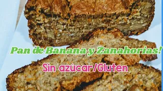 Pan de Banana y Zanahoria Sin Azúcar | Cómo Hacer Pan de Plátanos y Zanahoria Con Avena No Gluten