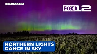 Northern lights dance in sky over Oregon, Washington