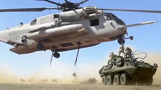 Gigantic US Helicopter Lifting 13 Tons Heavy Vehicle: Sikorsky CH-53E Super Stallion