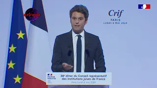 Attal choque avec des propos polemiques au diner du CRIF