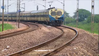 MEMU Train of Indian Railways!! 64532 Ambala Panipat MEMU negotiates beautiful curve.