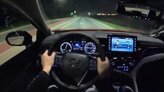 2022 Toyota Camry Hybrid XSE - POV Night Drive (Binaural Audio)