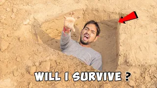 मुजे जिंदा ही दफना दिया 😱 - 24 Hours Underground Challenge