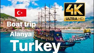 Turkey / Antalya / Alanya [ 4K HDR ] Boat trip / Pirates ship tour / Cleopatra beach - June 2022🇹🇷