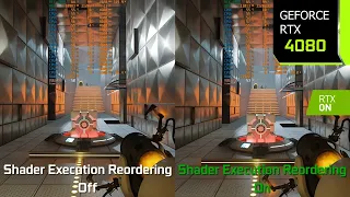 NVIDIA Shader Execution Reordering On vs Off Comparison in Portal RTX | RTX 4080 4K, 1440p, 1080p