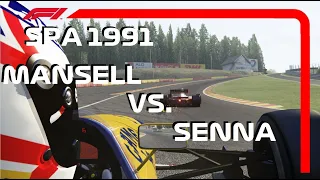 F1 1991 Classic Onboard: Mansell VS Senna at Spa | Assetto Corsa VERSUS Series