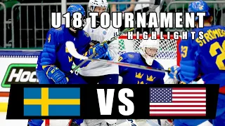 U18 IIHF Quarter Final Game Highlights | Team Sweden vs USA | May 3, 2021