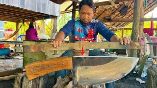 Knife Making | Work Hard | Do You Believe A BLACKSMITH Makes A Powerful CLEAVER From The LEAF SPRING