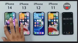 iPhone 12 vs 13 vs 14 vs 11 Battery Test   iOS 16 0 2 Battery Test