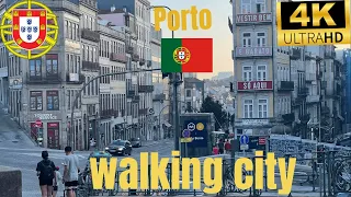 4K Walking Tour Throught Downtown Porto, Portugal [January-1, 2022]