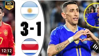 Argentina vs Costa Rica 3-1 Highlights _ All Goals 2024 -- Di María Goal 1080p full hd