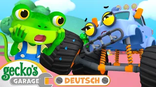 Monstertruck hat Aua | 60-minütige Zusammenstellung｜Geckos Garage｜LKW für Kinder