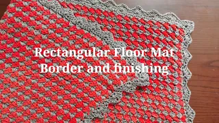 How To Crochet Reversible Shells Rectangular Floor Mat/ Rug | Tutorial Part 2 Border and Finishing