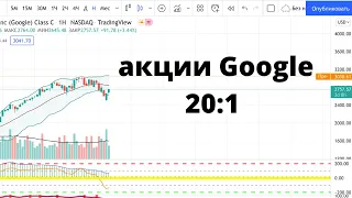 Акции Google(GOOG) компания гугл объявила о разделении акции|гугл 20:1 |Сплит акции Google