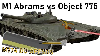 M1 ABRAMS vs OBJECT 775 Pancake Tank | Depleted Uranium APFSDS | Armour Penetration Simulation