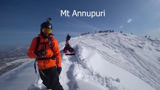 Snowboarding Niseko Back Bowl Powder, Hokkaido, Japan Feb 2018