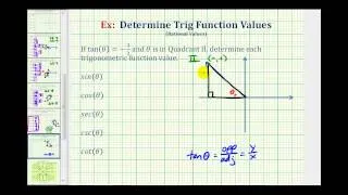 Ex: Find Trig Function Values Given the Tangent Value and Quadrant
