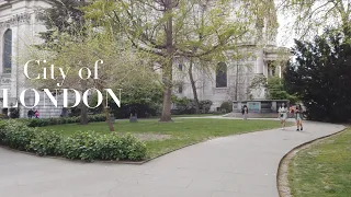 City of London Springtime Walk | St Paul's Cathedral | Cannon Street | London Bridge [4K HDR]